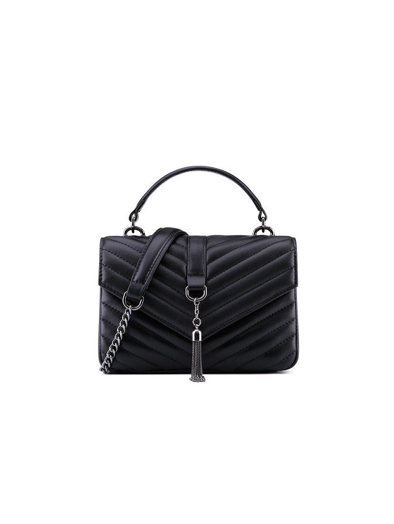 black leather quilted handbag