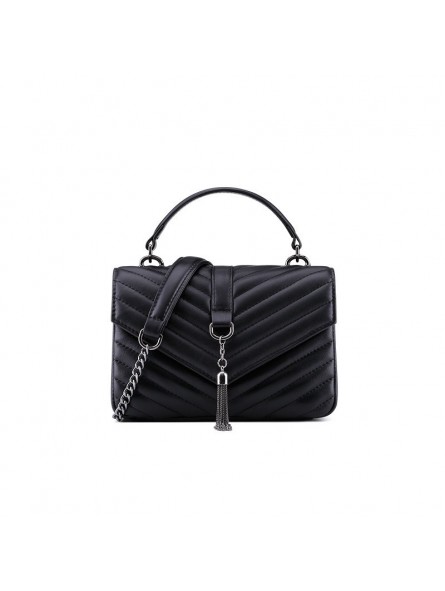 black quilted handbag