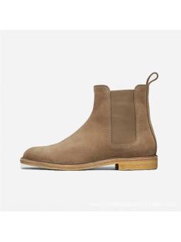 Chaussures Bottes Chelsea pour homme en véritable suède coloris camel "Martin"