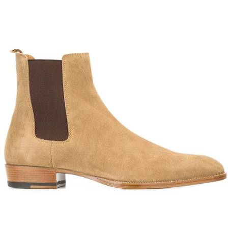 Chelsea boots in genuine camel suede