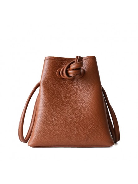 leather drawstring bucket bag