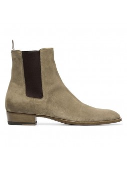flat grey suede boots