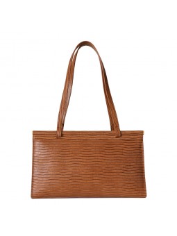 Handbag in Vanilla Color With Leather Caramel Strap and 