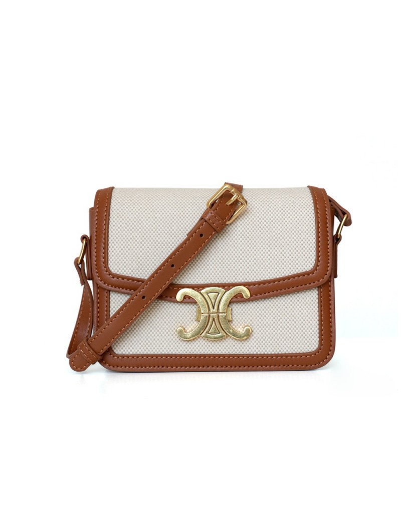 Edgar Pouch Clutch bag with gold chain in genuine cowhide leather