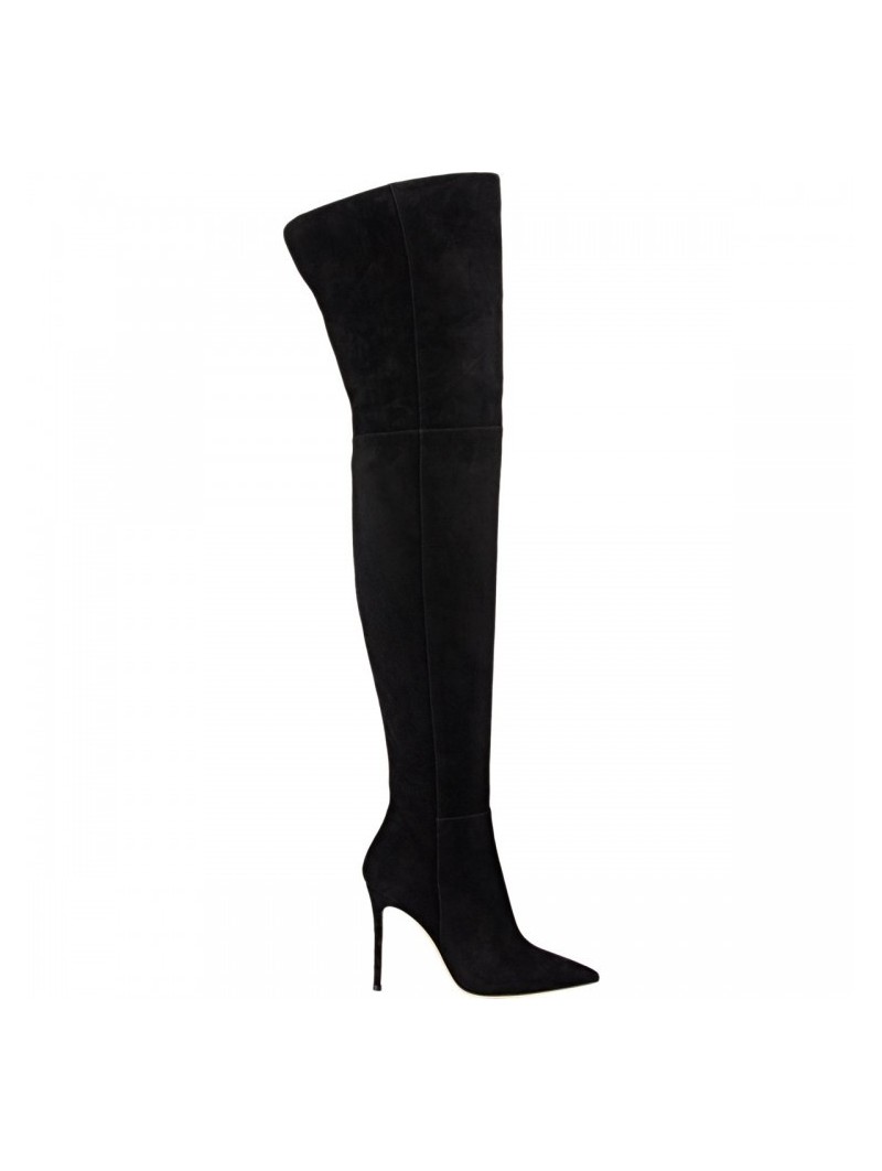 Over The Knee Faux Suede Block Heeled Boots | Windsor