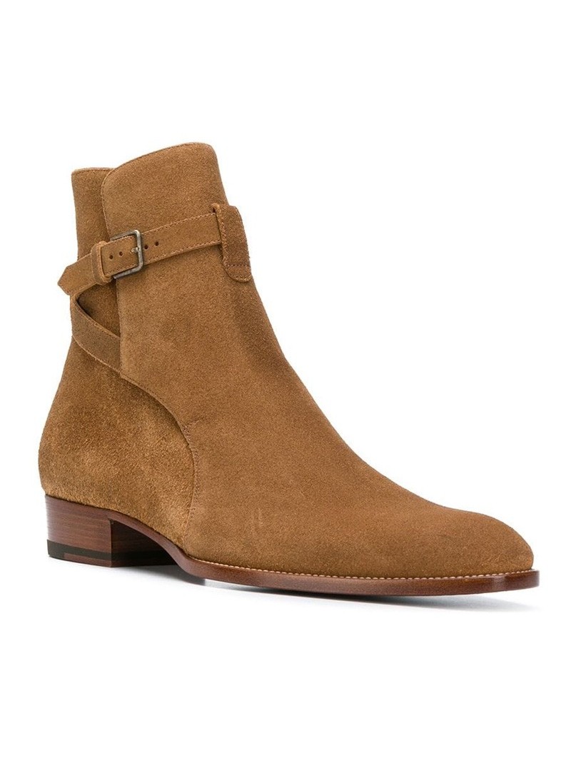 Men's Jodhpur boots in camel suede